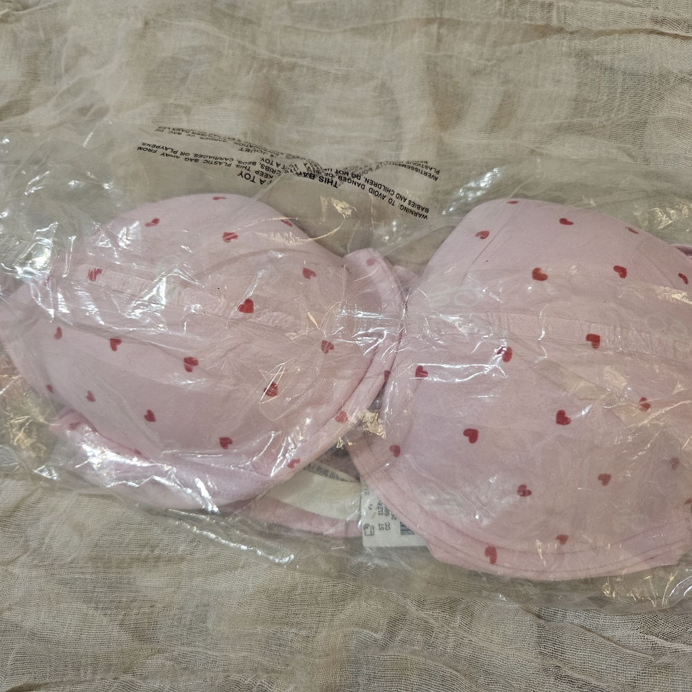 Victoria Swcret Pink Bra with Hearts
